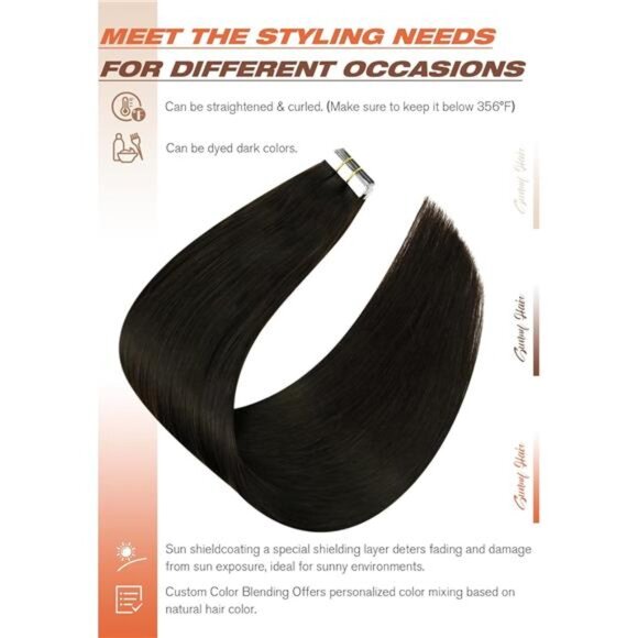 Sunny Hair Tape in Hair Extensions Real Human Hair Invisible Remy Hair main image 6